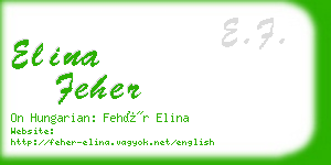 elina feher business card